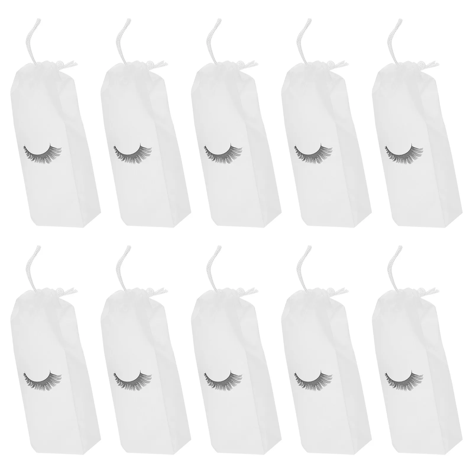 

Набор из 50 дорожных косметичек с дизайном ресниц, на шнурке, водонепроницаемые, для хранения туалетных принадлежностей и средств личной гигиены