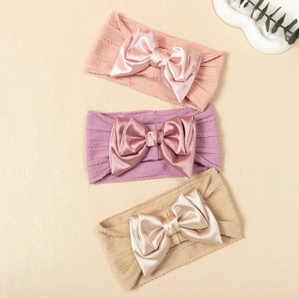 جديد الحلو الطفل القوس عقال النايلون رباط شعر لطفلة لينة مريحة الاطفال عمامة الأطفال إكسسوارات الشعر أغطية الرأس الطفل #2