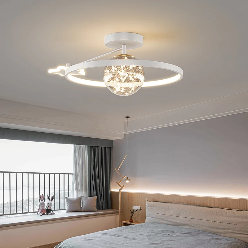 Bedroom Light Simple Modern Led Ceiling Lamp Home Master Bedroom Light 2023 New Nordic Luxury Star Sky Kid's Room Chandeliers