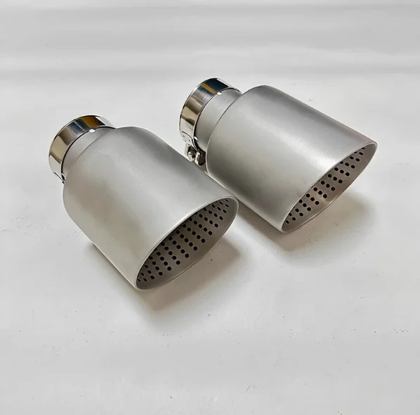 1pcs Exhaust Nozzle Matte Stainless Steel Large Diameter 89mm 101mm Open Car Muffler System Car Muffler Trim