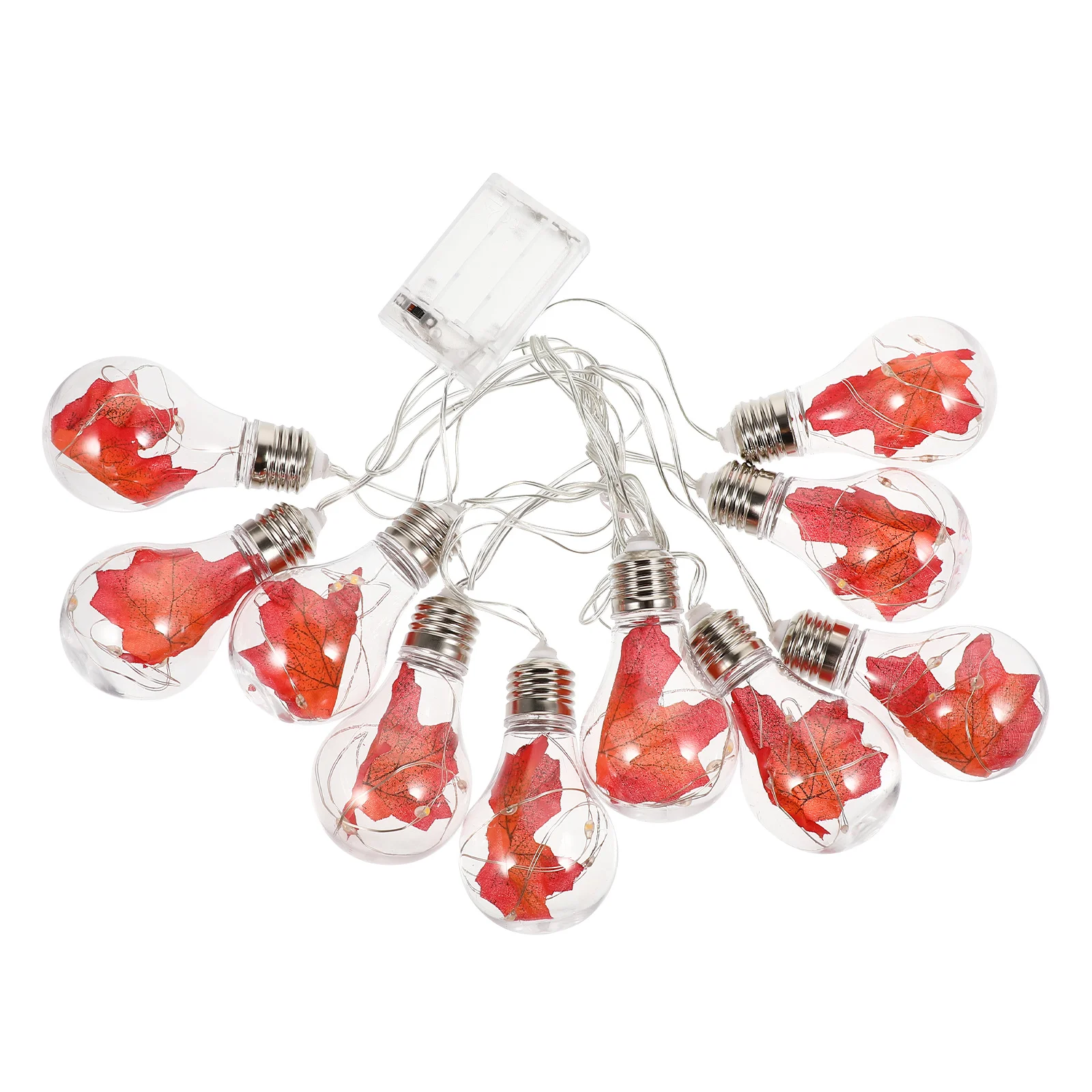 

1Set LED Maple Leaf Lamp String Halloween Decoration Outdoor Festival Light Bulb Shaped Design LED Lamp String