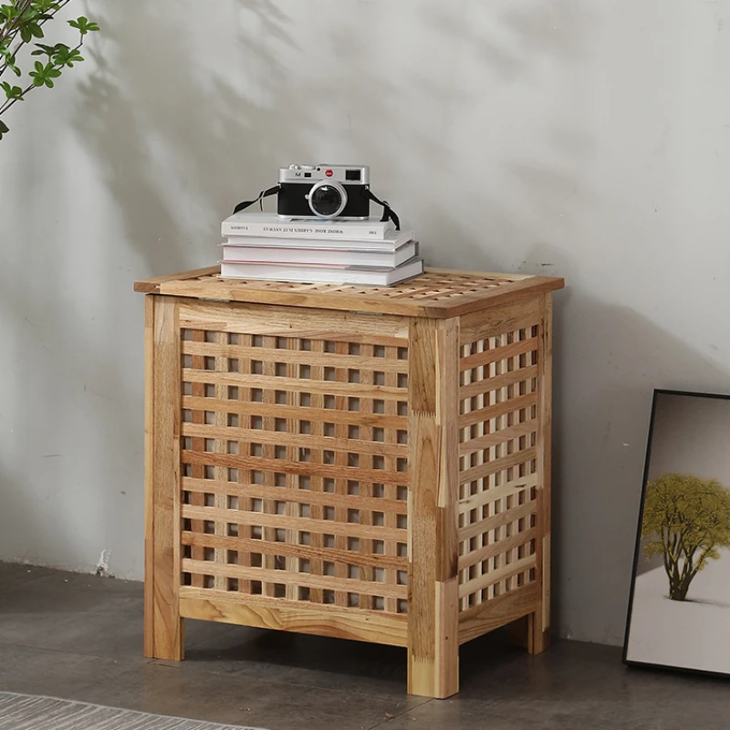 Creative solid wood lockers, dirty laundry baskets, catalpa wood, home bedrooms, dirty clothes storage baskets