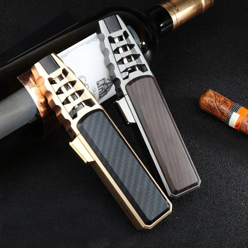 7 Colors EDC Strong Power Outdoor Long Gun Spray Butane Tube Lighter Kitchen Barbecue Metal Turbine Windproof Cigar Lighter
