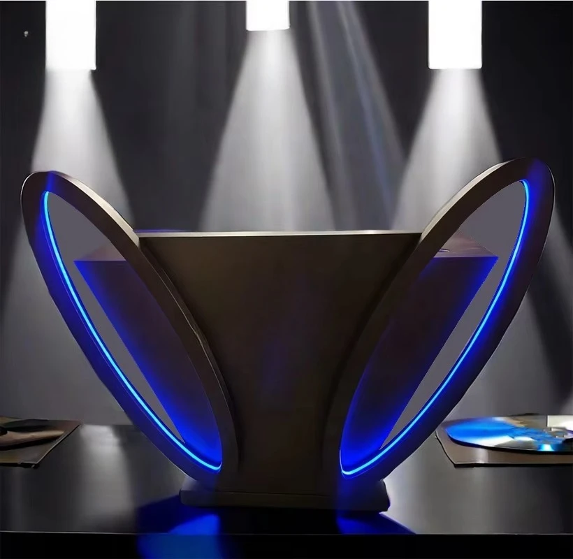 

Supported LED DJ Booth in Metal Stainless Steel DJ Table