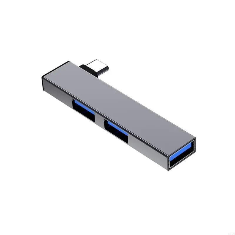 H37B 90度USBタイプCハブドッキングステーション4ポートデータ転送エキスパンダー、PCラップトップ用の高速USB3.0