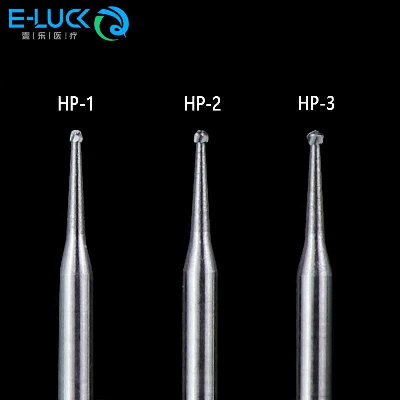 5pcs Dental Carbide Round Burs Polisher Trimming Dental Lab Polishing Tool For Straight Connector Handpiece