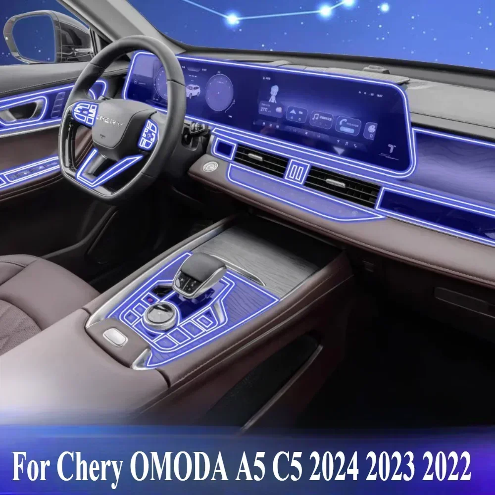

Protective Film For Chery OMODA A5 C5 2024 2023 2022 Interior Transparent TPU Gear Panel Center Console Anti-scratch Sticker