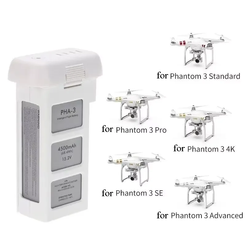 NEW Replacement Battery For DJI Phantom 3 Pro Phantom 3 Advanced Phantom 3 Standard 0-Cycle Drone Battery 4500mah