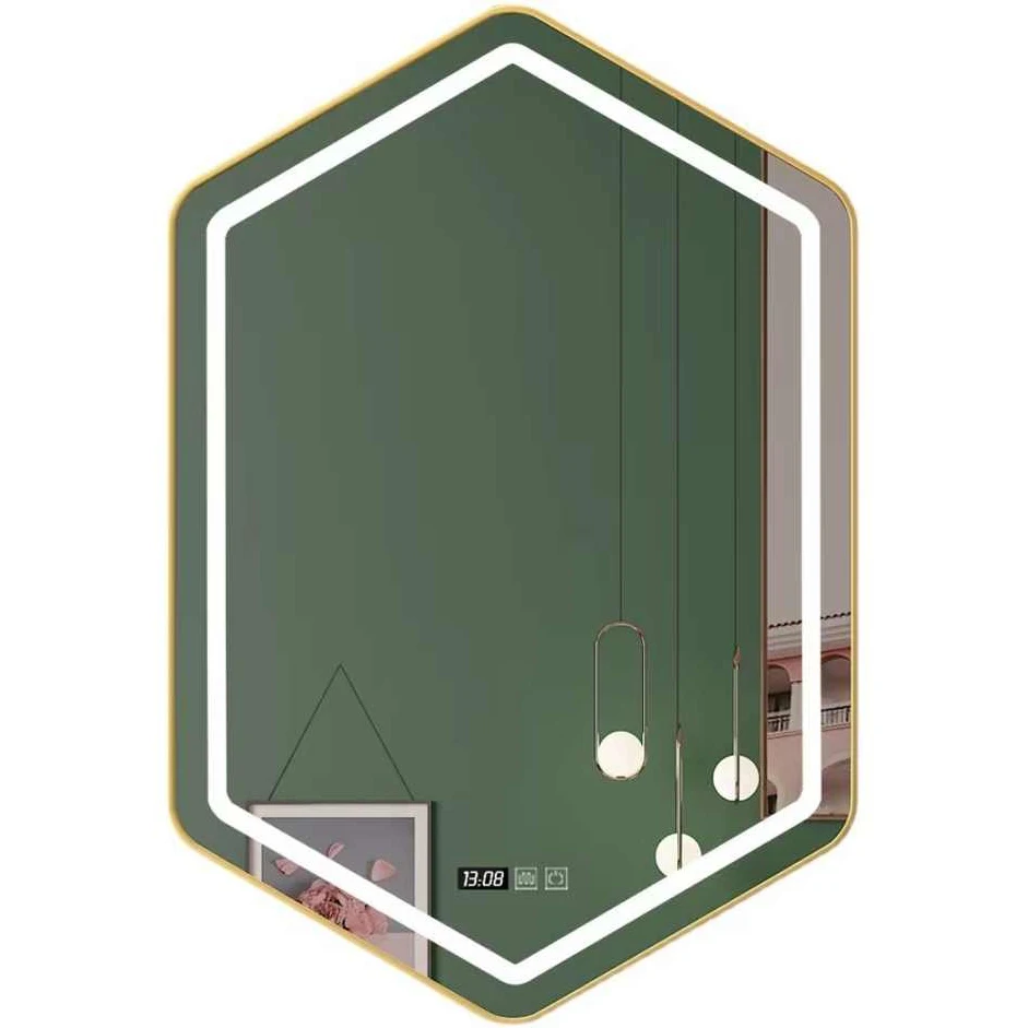 

Зеркало для ванной комнаты с LED-подсветкой, настенное, с защитой от запотевания, интеллектуальное, с индивидуальной формой, для душа и косметических процедур