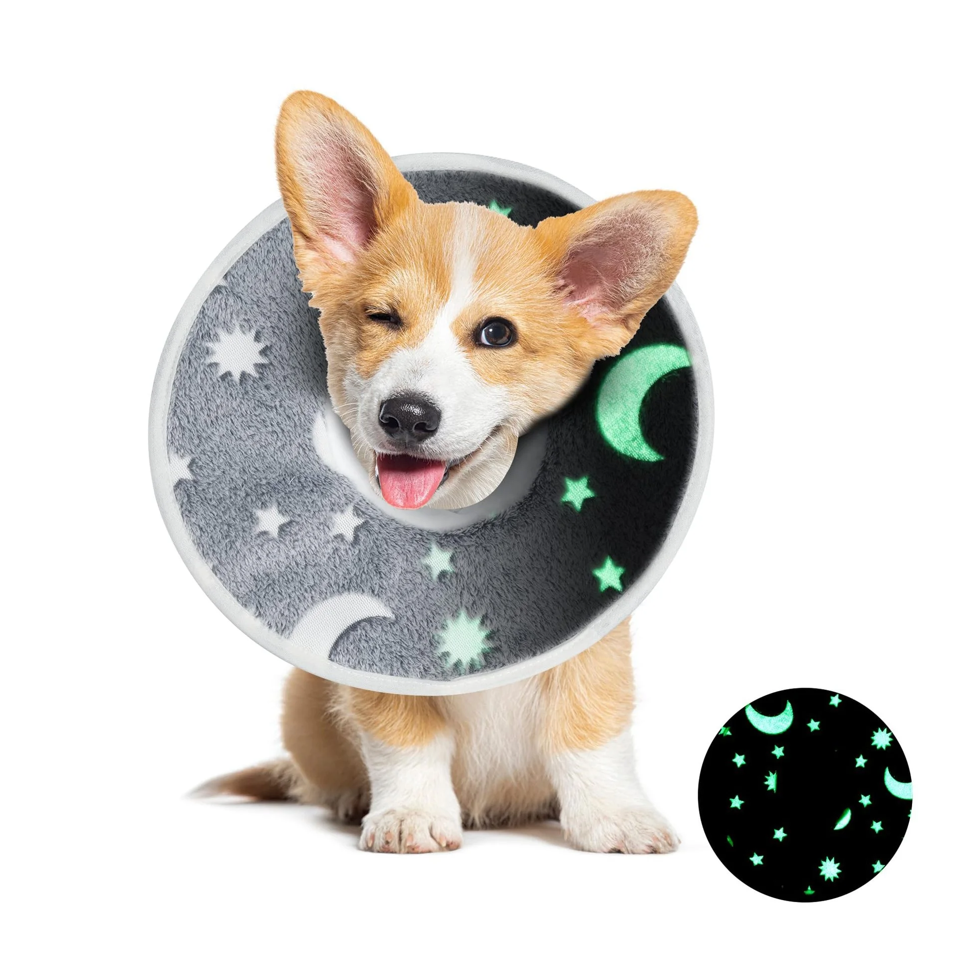 

Customizable Glow in Dark Soft Cat Cone Recovery Collar After Surgery to Prevent Licking Wound Pet Elizabethan Collar for Cats