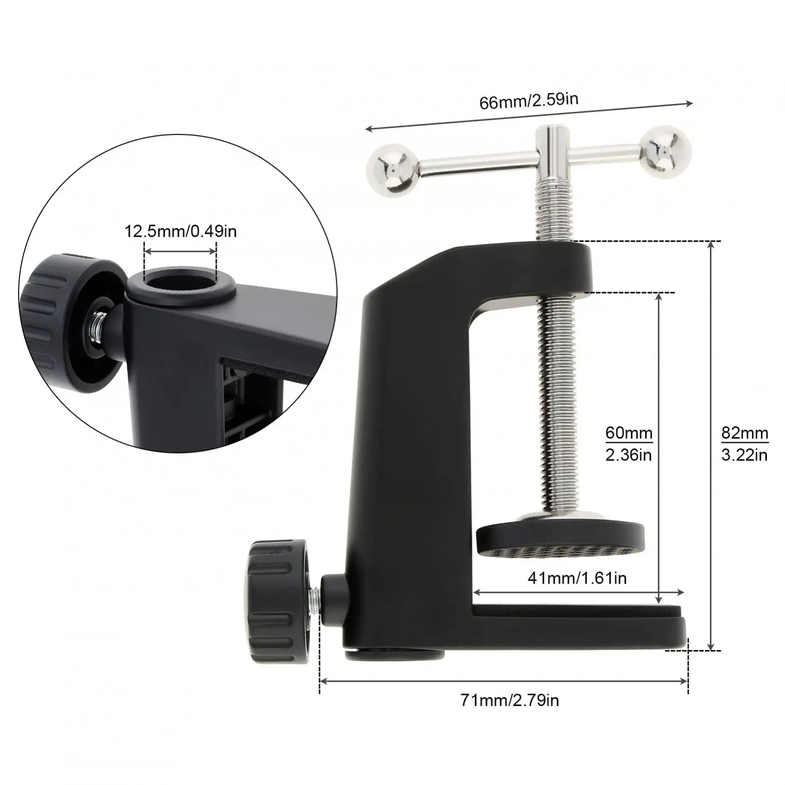 Morsetto da tavolo per carichi pesanti 2 in 1 Morsetto da scrivania in metallo Supporto per morsetto per microfono per braccio a forbice con braccio a sospensione per microfono/Lampada da scrivania