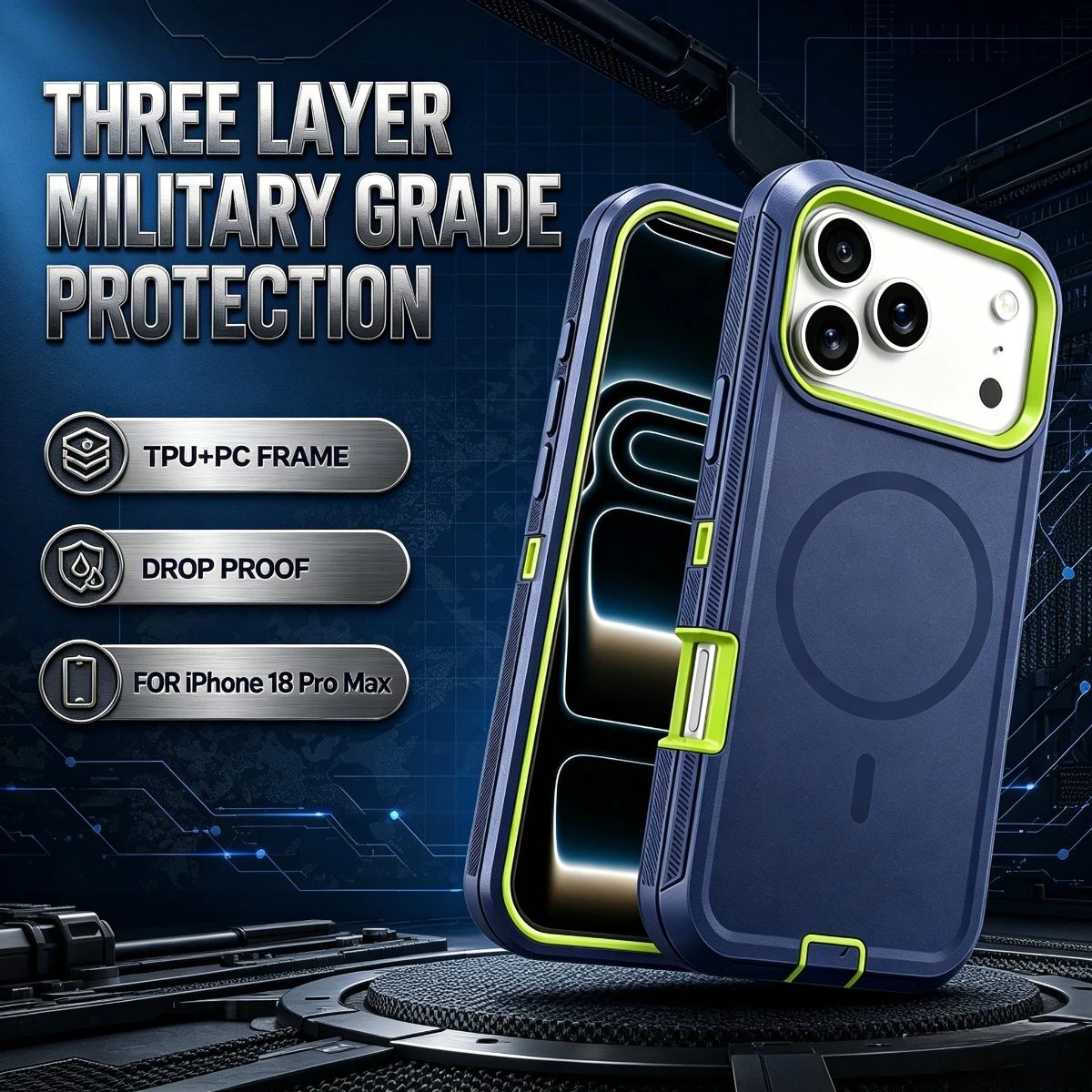 Rugged Armor Case - เคสแม่เหล็ก 3IN1 Rugged Armor Tough-Box สำหรับ