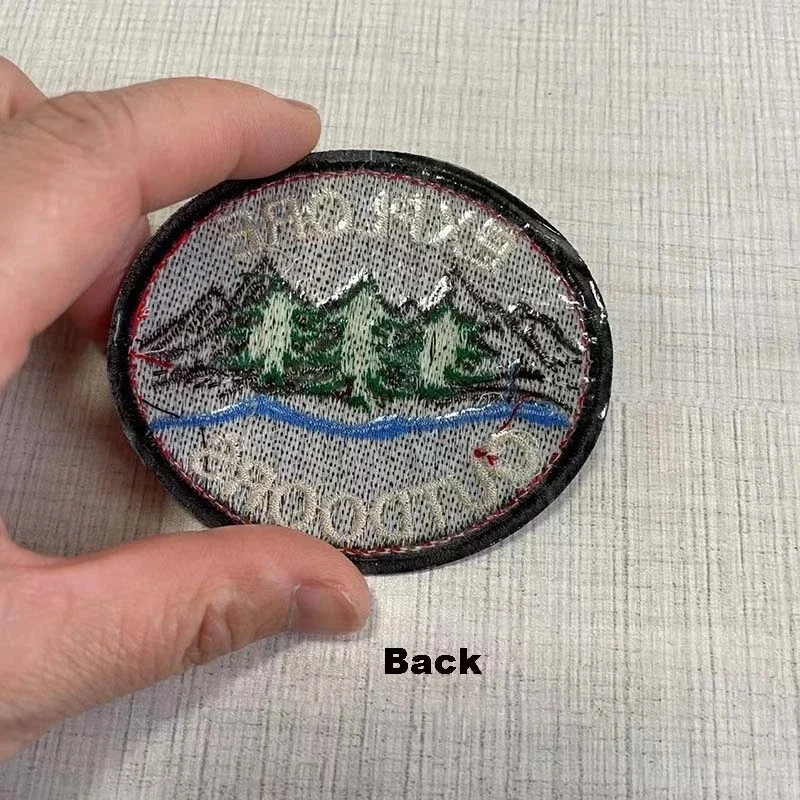 7.8*6.8CM / EXPLORE OUTDOORS Emblem Patches Mountain Embroidery Applique Clothes Badge Iron On Patch heat Transfer Stickers