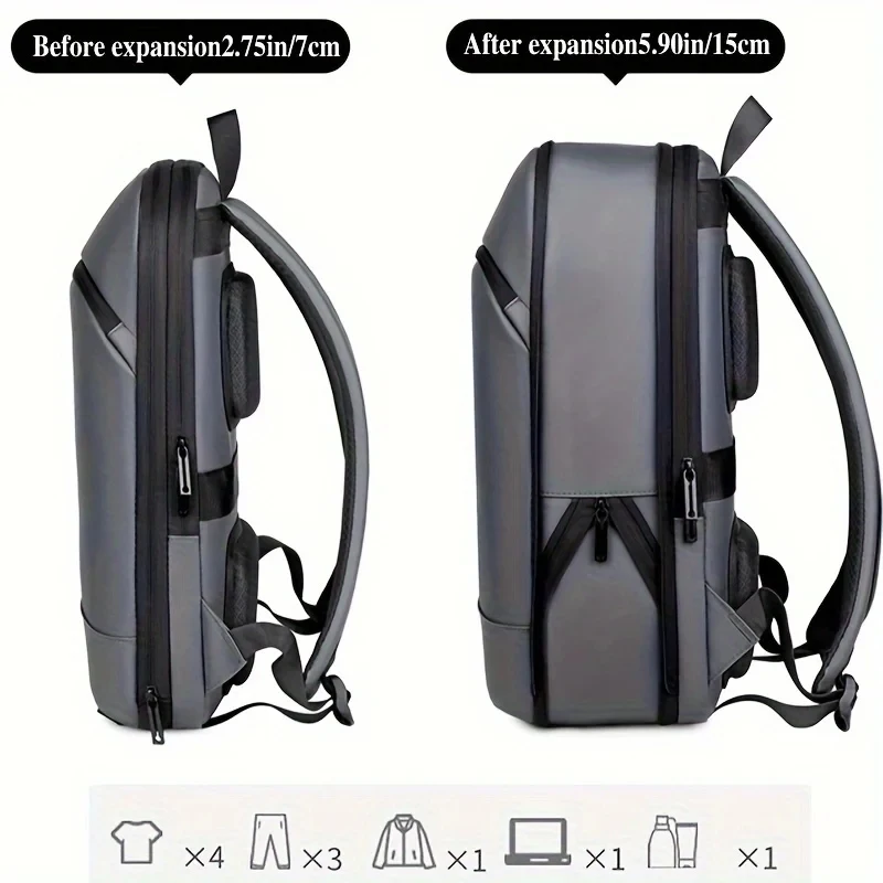 

NEWOne men's plain business backpack with a luggage strap for commuting.
