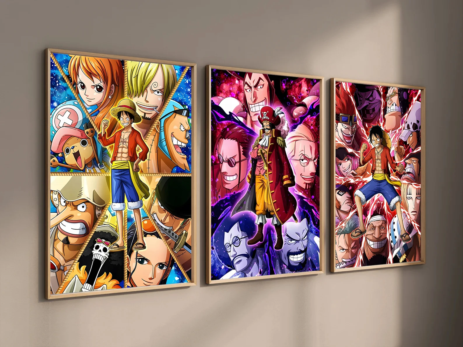 One Piece Kaido Self-adhesive Poster Buggy Sticker Home Decoration Painting Anime Wallpaper Figures HD Wall Art Hancock Kid Gift