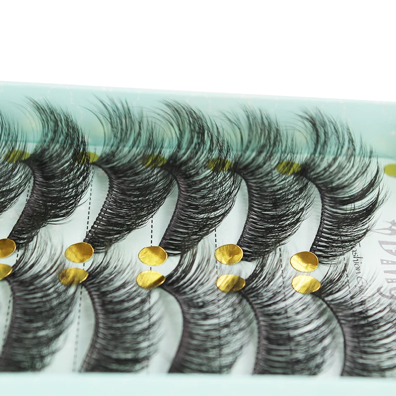 Nouveau 10/5 paires de cils de vison 3d faits à la main faux cils courts croix désordre Dense cils naturels maquillage de scène faux cils