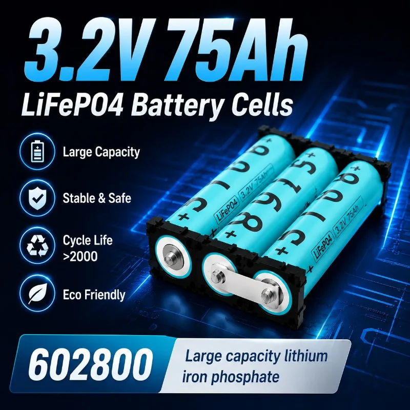 602800 75AH 3.2V Cylindrical Lithium Iron Phosphate Battery Power Cell High Battery Capacity Long Endurance Battery Pack