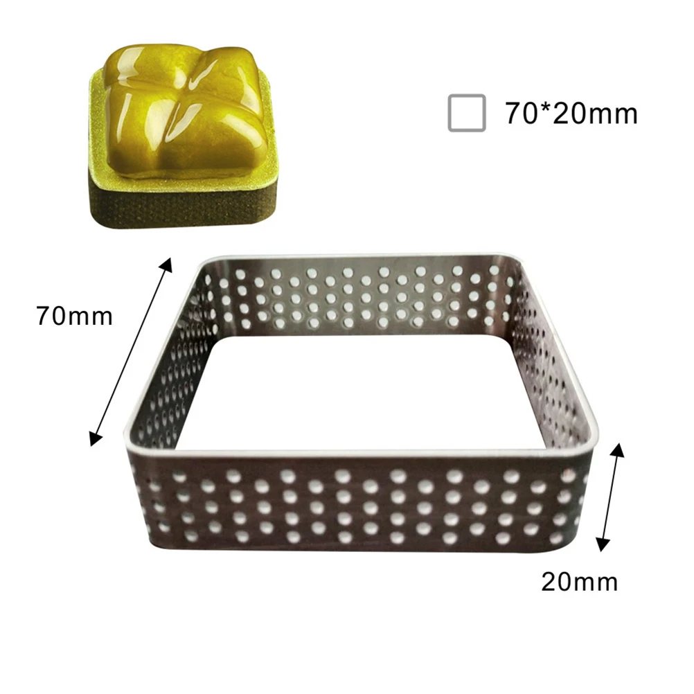 

4pcs Stainless Steel Cake Mold for Baking Mousse Tart Ring Round Square Oval Rectangle Reusable High Temp Resistant Corrosion