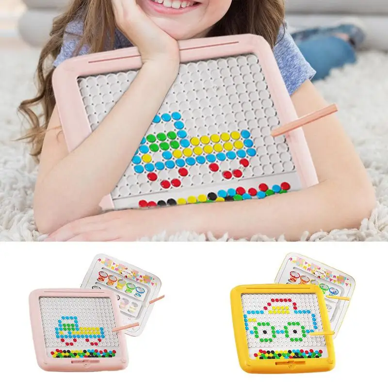 Magnetic Dots Drawing Board 2 In 1 Magnetic Dot Art Fine Motor Skills Large Magnetic Dot Board Ideal Educational Toys For Kids