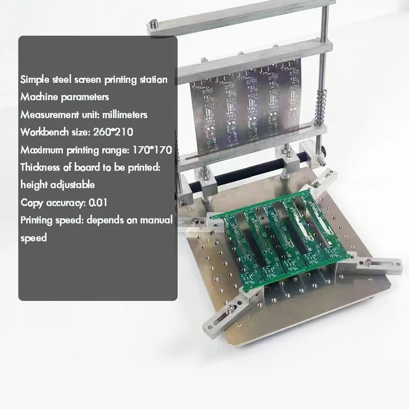 PCB Steel Mesh Solder Paste Printing Platform SMT Manual Mini Machine Wire Printing Tool for Electronic Component Assembly