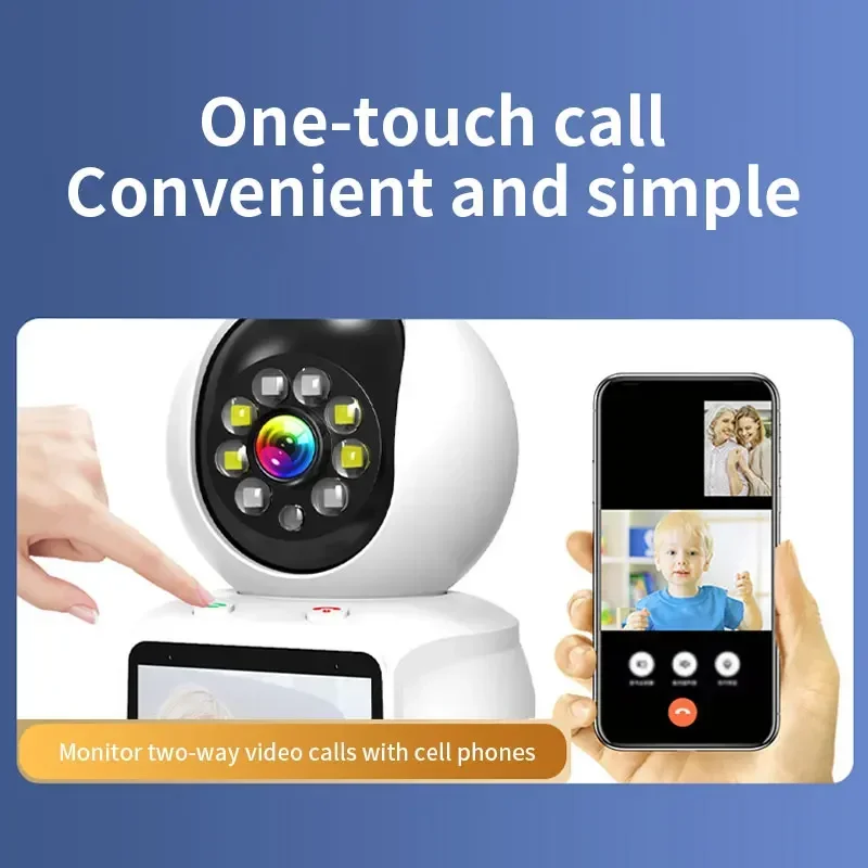 Smart Video Call Camera 2.8inch 3MP HD Two-way Video One-touch Call Infrared Night Vision Wifi Motion Detection Alarm Push Voice