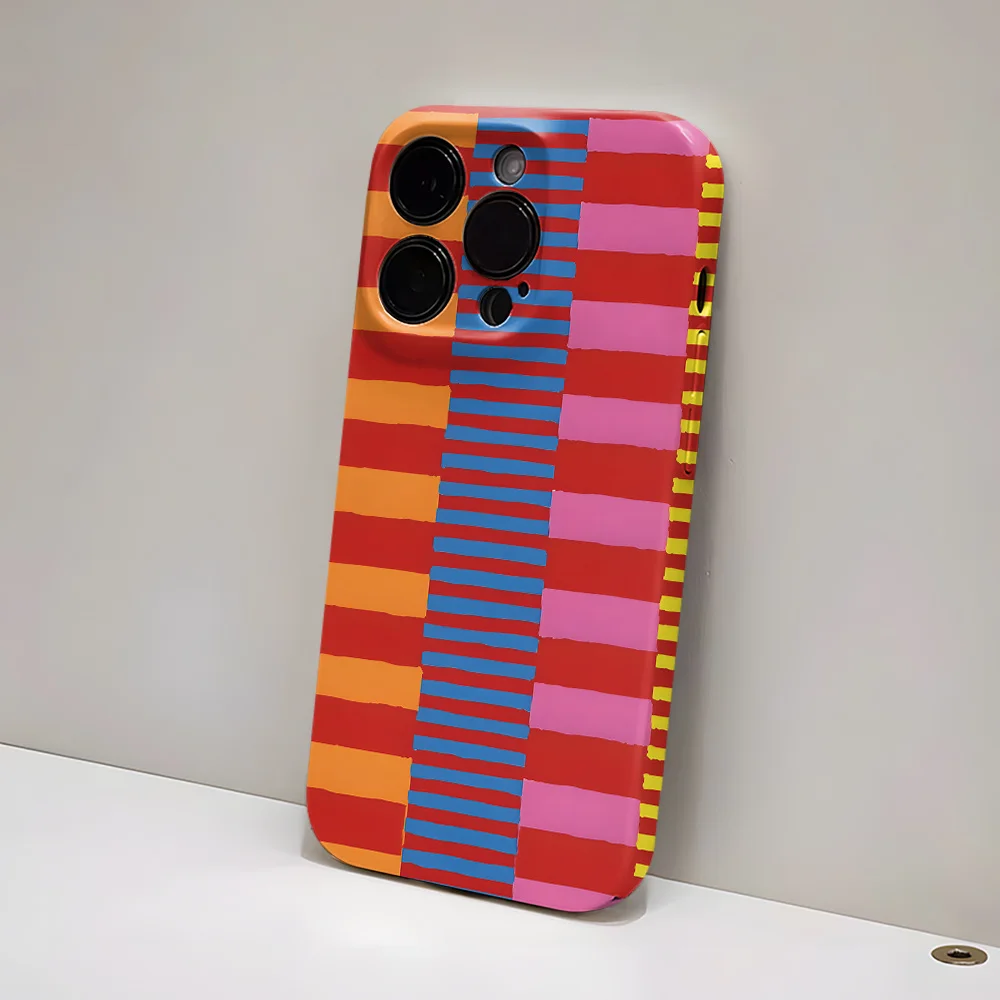 Custodia per telefono dal design a strisce colorate adatta per iPhone 17 16 15 14 13 12 11 Pro/Max/Plus cover posteriore antigoccia e antiurto