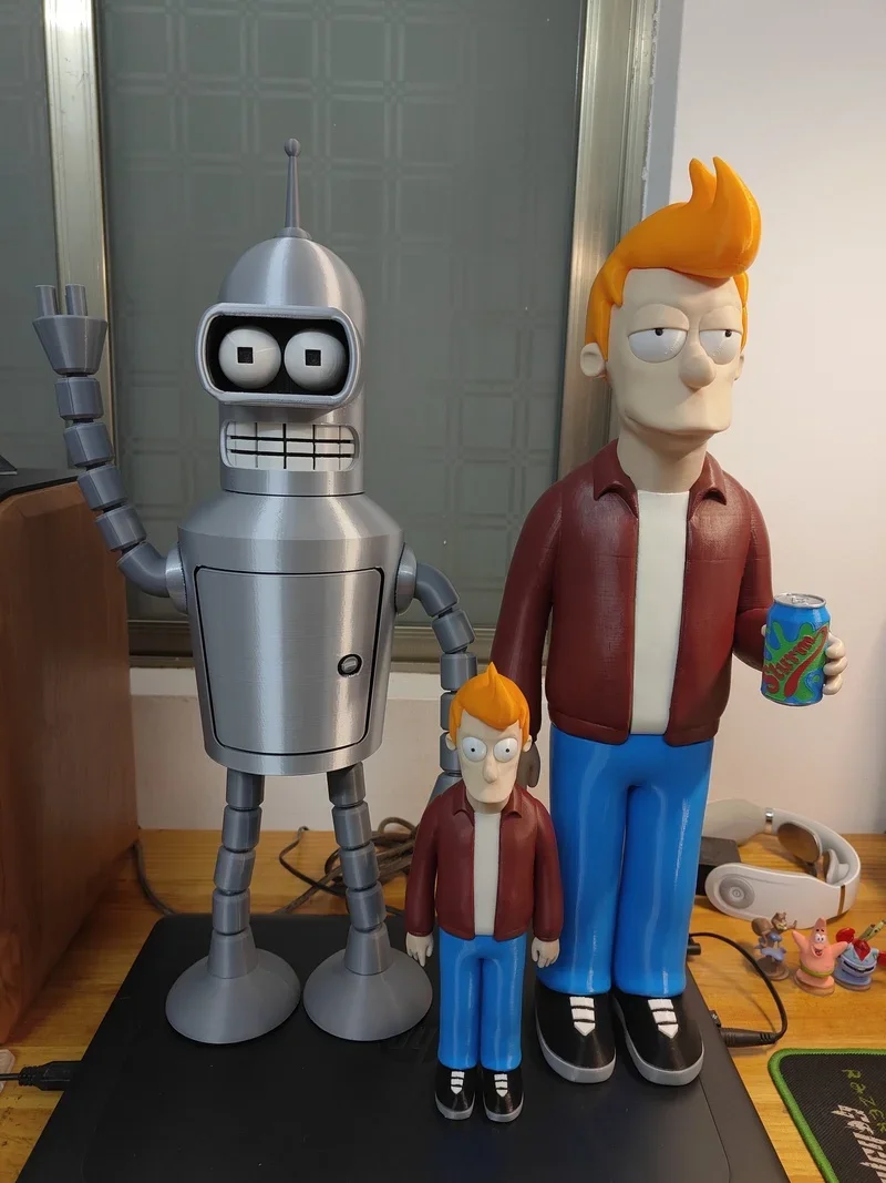 Figura de acción de dibujos animados Futurama Fry & doblador, modelo de juguetes, regalos para niños, regalo de cumpleaños, en Stock