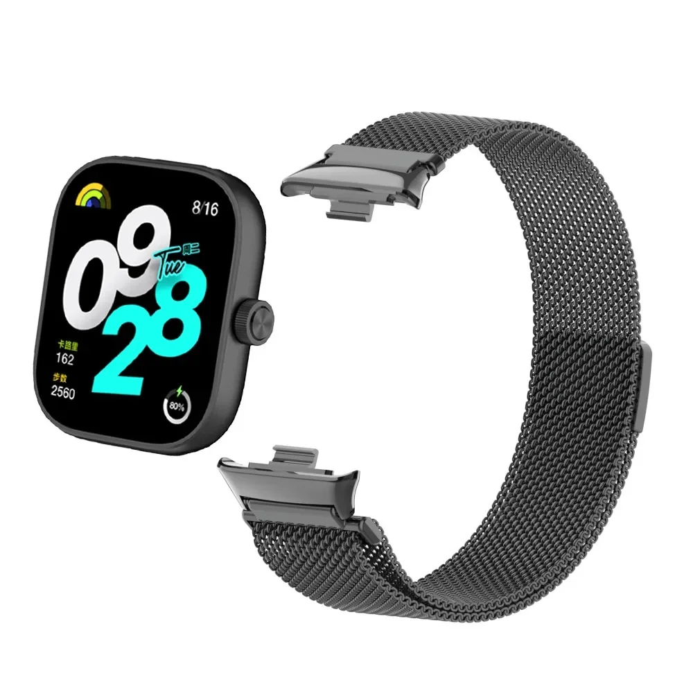 Металлический ремешок для Redmi Watch 4, миланский ремешок-браслет с петлей для Redmi Watch 4/5/Xiaomi Mi Band 9/8 Pro, магнитный ремешок для умных часов