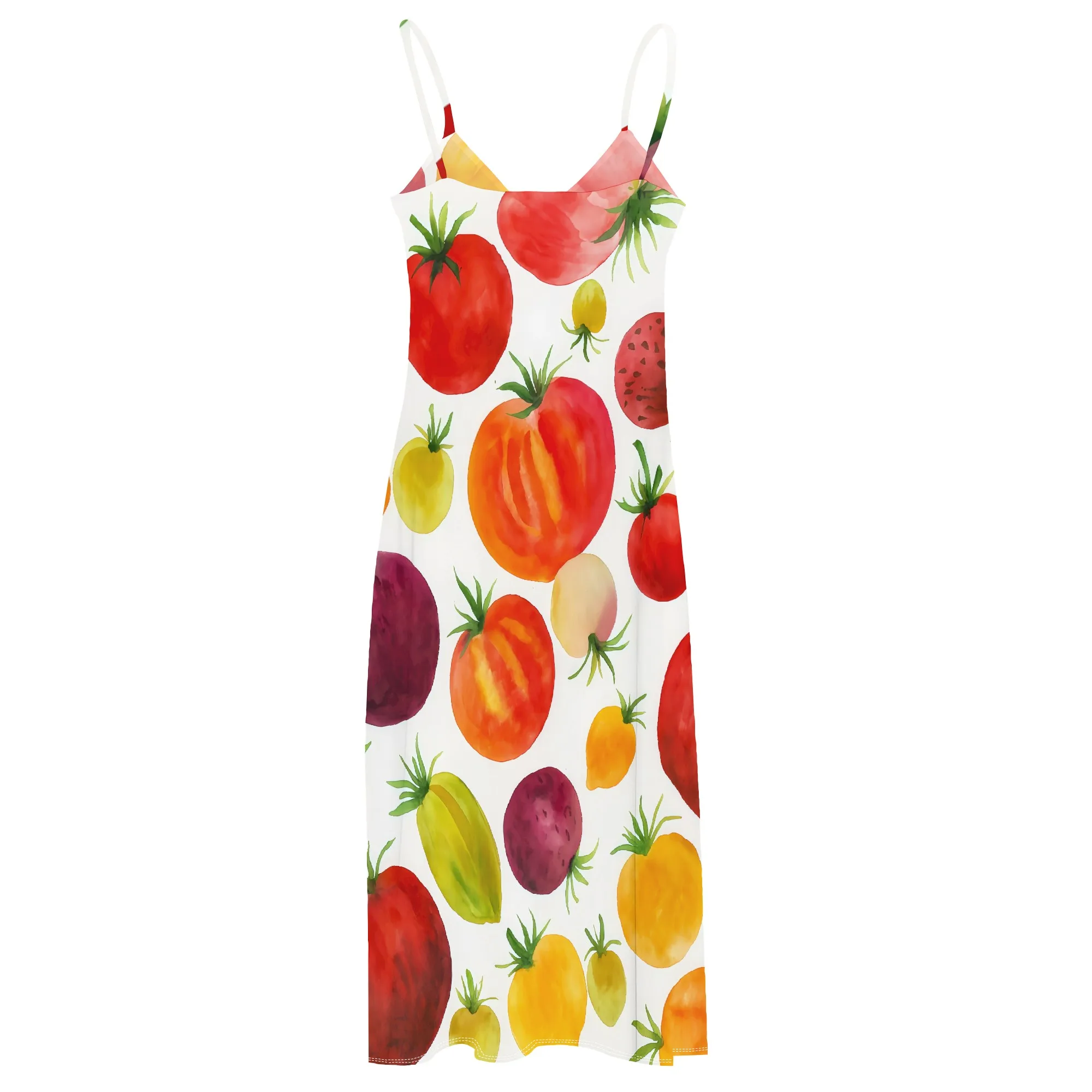 

"Summer Fruit Print Slip Dress for Women, Casual Sundress for Beach, Picnic & Vacation, Stylish & Comfortable, Size S-3XL"