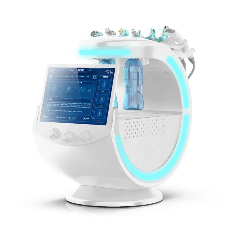 7 in 1 Smart Ice Blue Oxygen Hydra Microdermabrasion Device Water Peel Facial Hydro Dermabrasion Machine with skin analyser