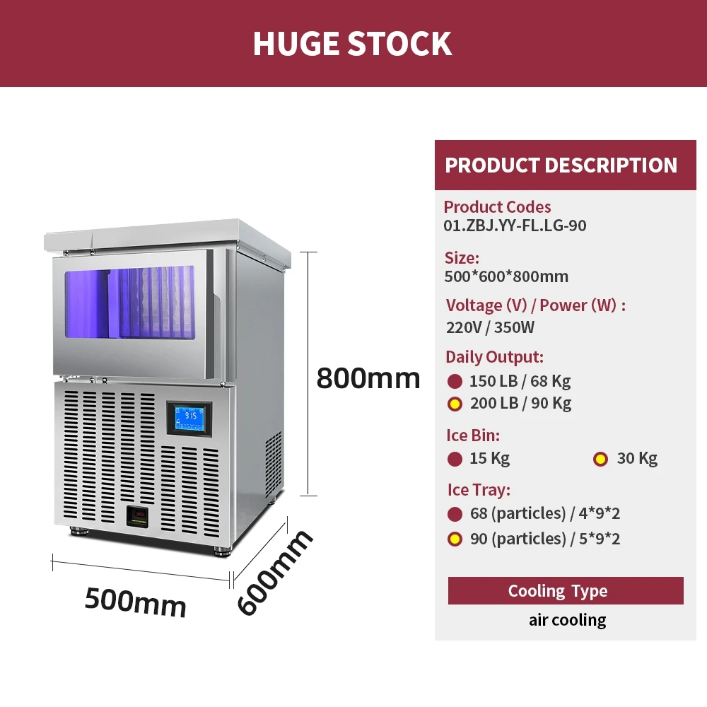 Stainless Steel Crescent Ice Maker Price Commercial Crescent Ice Block Making Machine