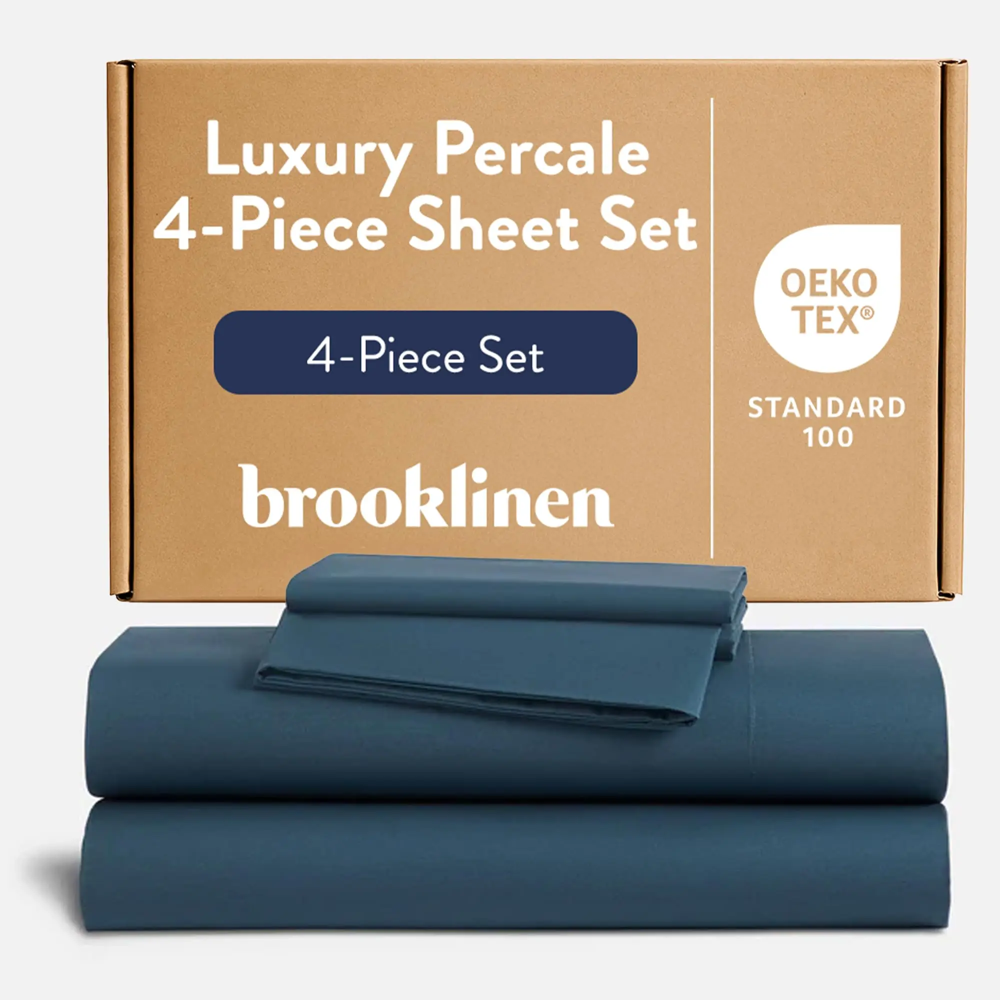 Percale 4-Pc Sheet Set for Hot Sleepers - Cal King, Abyss Blue