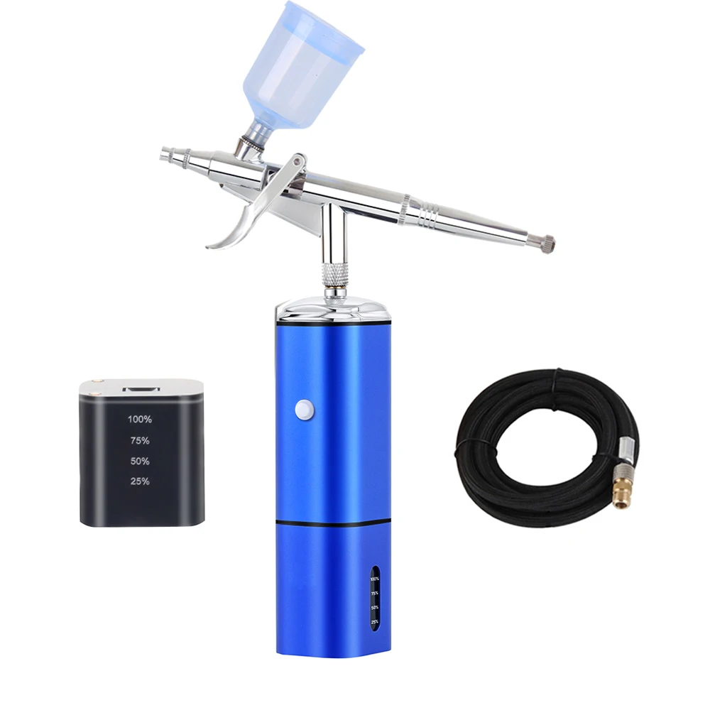 Portátil Mini Airbrush Set com Compressor, Aerógrafo sem fio, Gun Kits para Maquiagem, Pintura, Decoração do Bolo