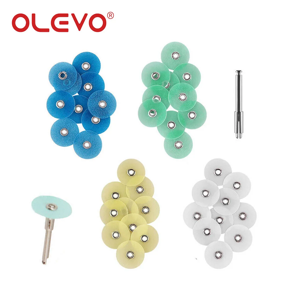 OLEVO 40/80 Pcs Dental Polishing Discs Wheel Gross Reduction Contouring Mandrel Strips Set Teeth Whitening Dentistry Materials