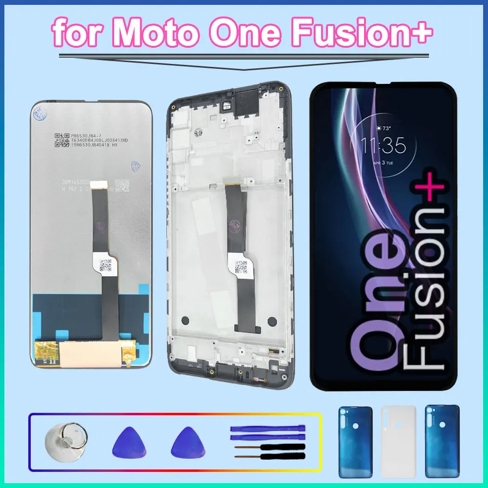 Pantalla de alta calidad de 6,5 pulgadas para Motorola Moto One Fusion Plus, montaje de digitalizador táctil de pantalla LCD para Moto One Fusion Plus