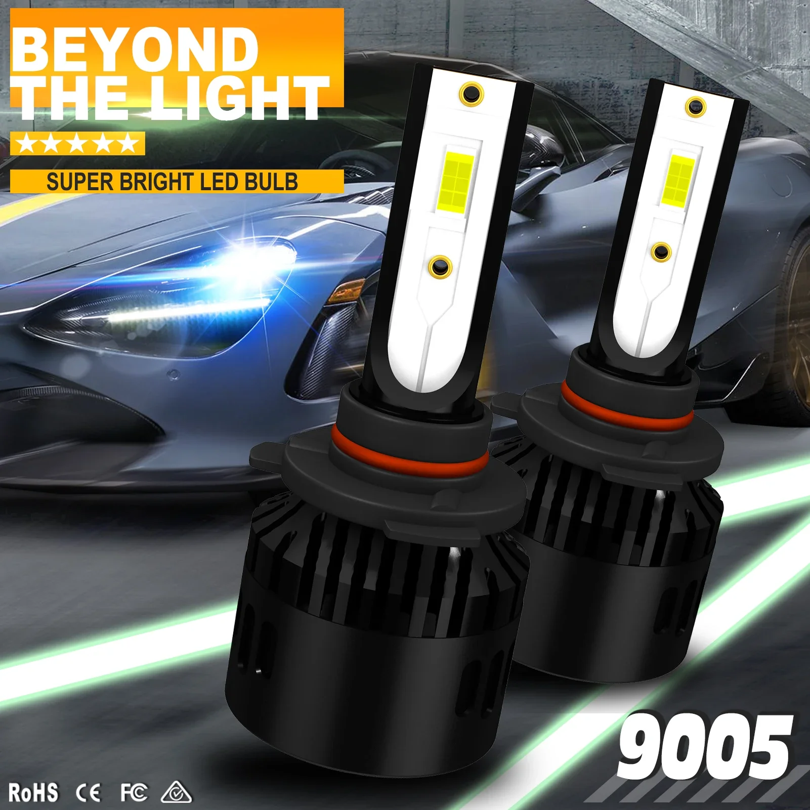 

P2 6000K 9005 HB3 LED Headlight Bulbs 48w H4 H7 H11 H8 H9 H1 880 H27 LED Car Headlights 5202 9007 HB3 9006 COB Bulb Fog Light