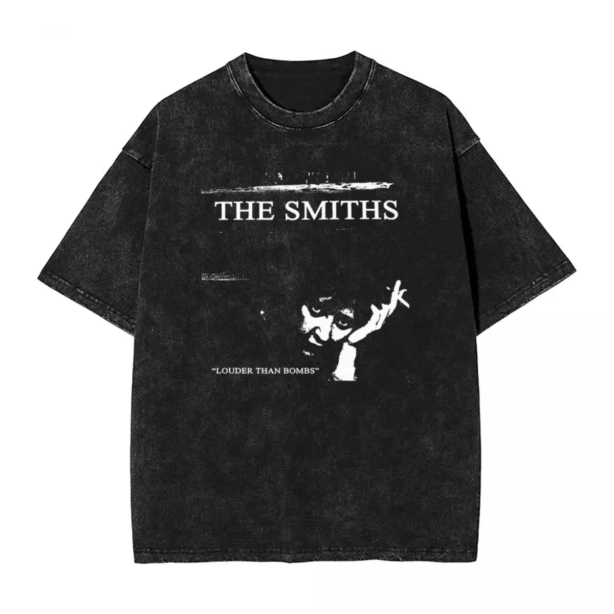 Mens T-Shirt The Smiths Louder Than Bombs Washed T Shirts Harajuku Summer Tees Streetwear Custom DIY Casual Clothes Hot Sale