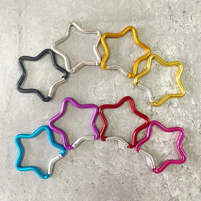 10Pcs Aluminum Carabiner Outdoor Keyring Hook Carabiner Travel Accessories Five-Pointed Star