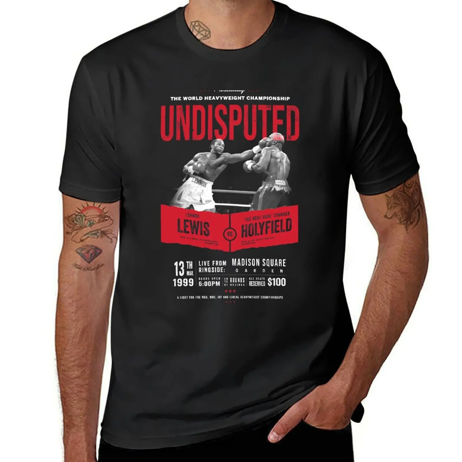 Lewis vs Holyfield - Undisputed Boxing T-shirt T-Shirt quick drying animal prinfor boys boys whites t shirts for men pack