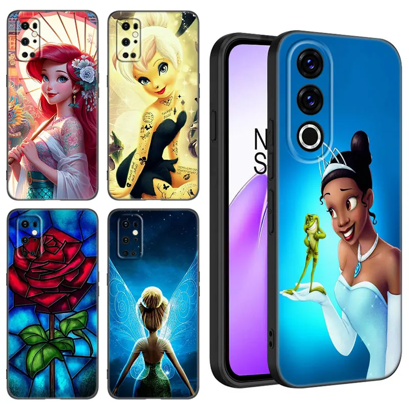 Snow White Beauty Tiana Princess Black Phone Case For OnePlus 10R 11R 12R ACE 2 3 Pro 2V 3V Nord CE 2 3 4 Lite N10 N20 N30 SE 5G