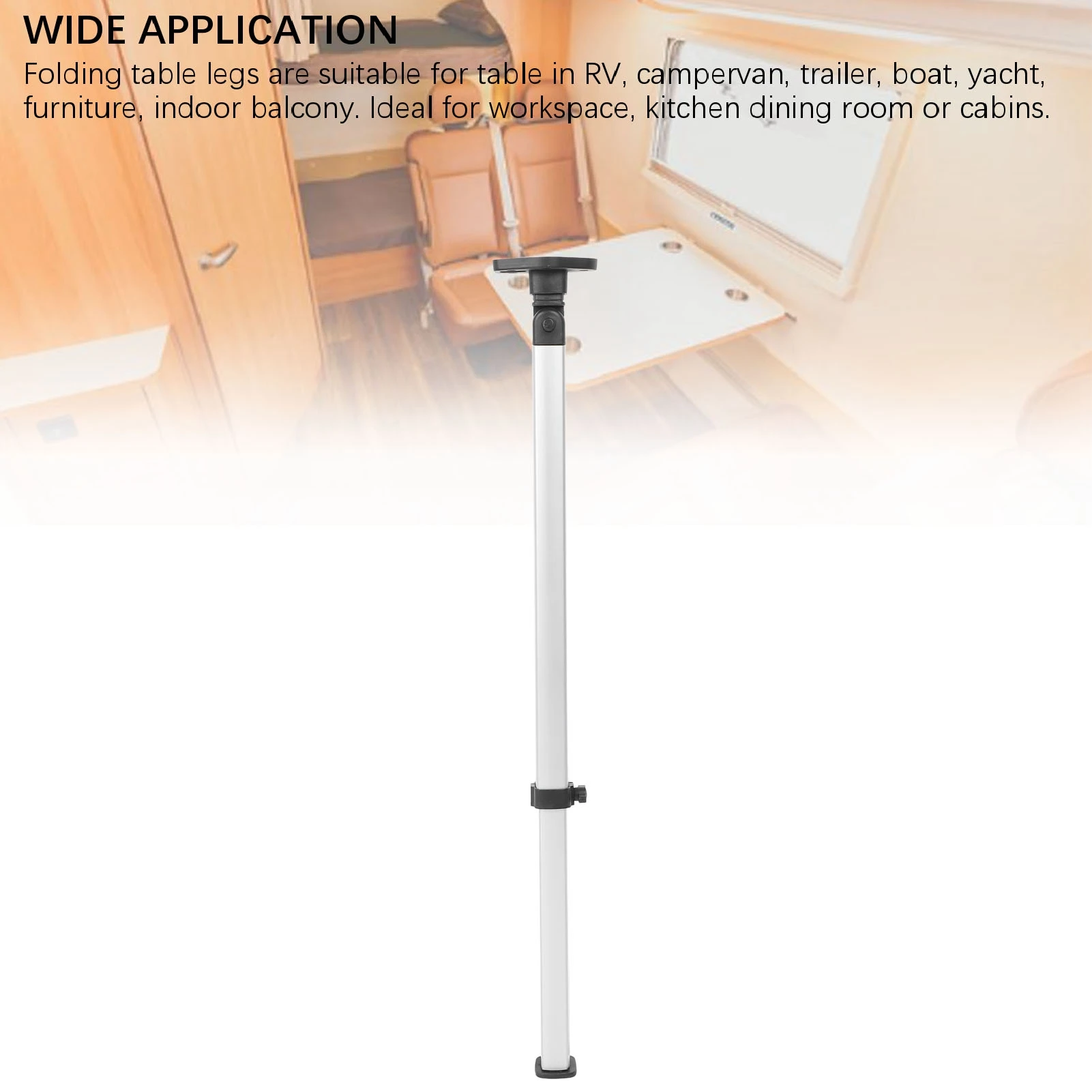 RV Opvouwbare Tafelpoot 20.3-30.3in Verstelbare Hoogte Aluminium Afneembare Telescopische Bar Bureaupoot voor Reisaanhangwagen