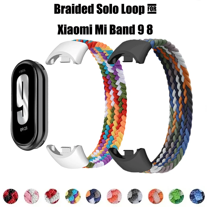 

Braided Solo Loop for Xiaomi Mi Band 9 8 Strap accessories Elastic Nylon Watchbands Replacement correa bracelet for Miband 8 NFC