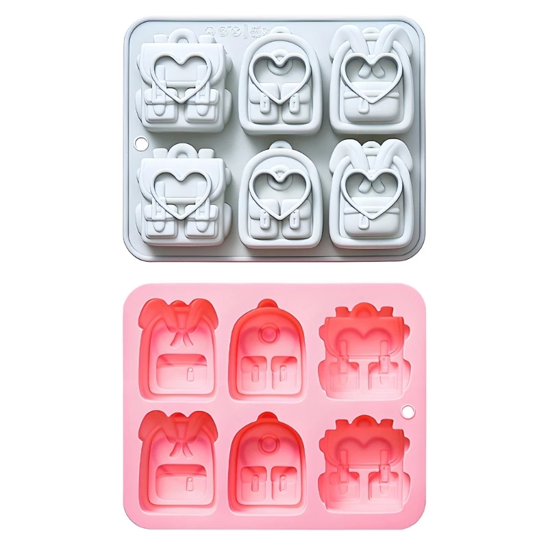 2 Stück 6 Mulden Rucksackform Kuchenformen für die Herstellung von Schokoladensüßigkeiten Cocktails 3XUF – Detail 1