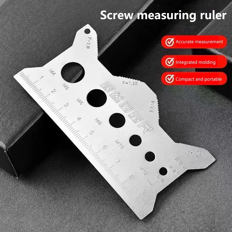 2 5 10Pcs Stainless Steel Thread Checker Flat Double‑Sided Bolt Screw Gauge Pattern Jewelry Watch Repair Handcraft Making Tools