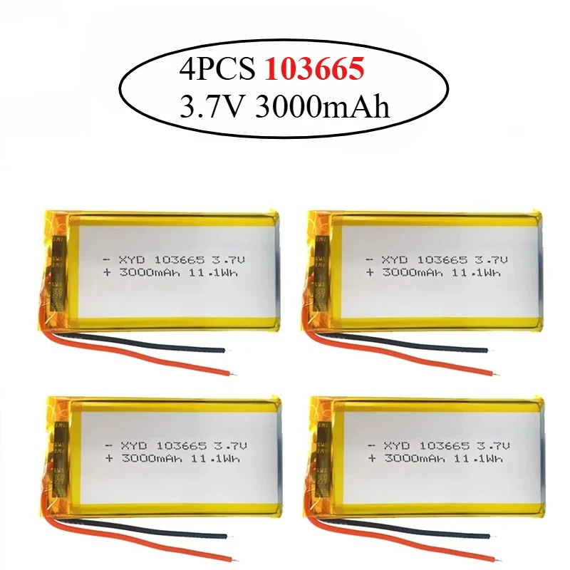 4 sztuki baterii litowo-polimerowych 3,7V 1000mAh/1500mAh/2000mAh/2500mAh/3000mAh do nawigatora GPS, kontrolera gier PS4, krótkofalówki — zdjęcie produktu 5