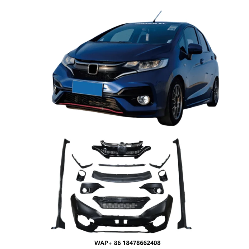 

RS Style Body Kit Front Rear Bumper Grille Side Skirt For Honda Fit GK5 2014 2015 2016 2017 2018 2019 2020 2021 Full Upgrade