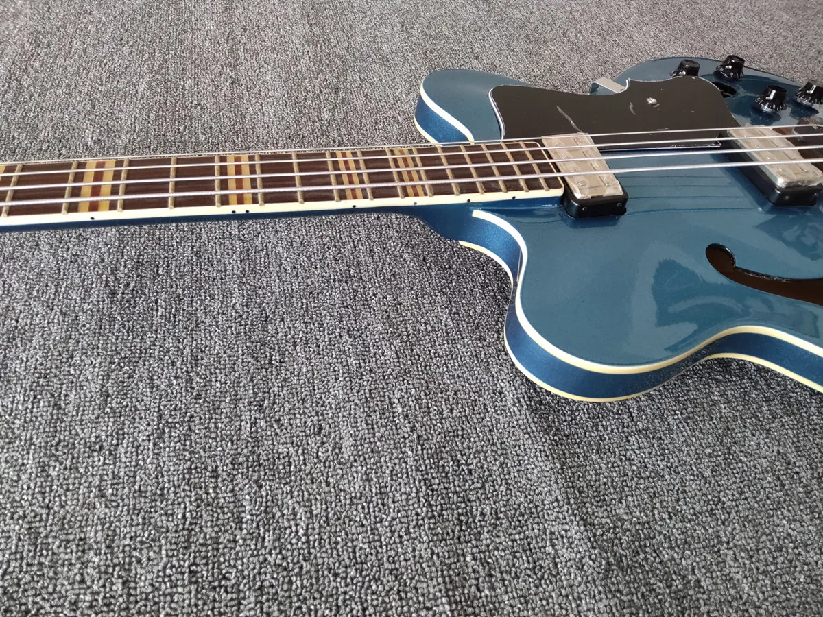 Electric Guitar Bass 4-string semi hollow body blue Ocean HCT-500/7-TR Contemporary Verythin Bass Guitar