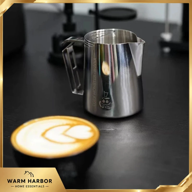 MUVNA Monster Milk Pitcher Coffee Latte Art Cup Barista Frothing Pitcher Milk Foam Jug Coffee Art Tool For Home Cafe Baristas