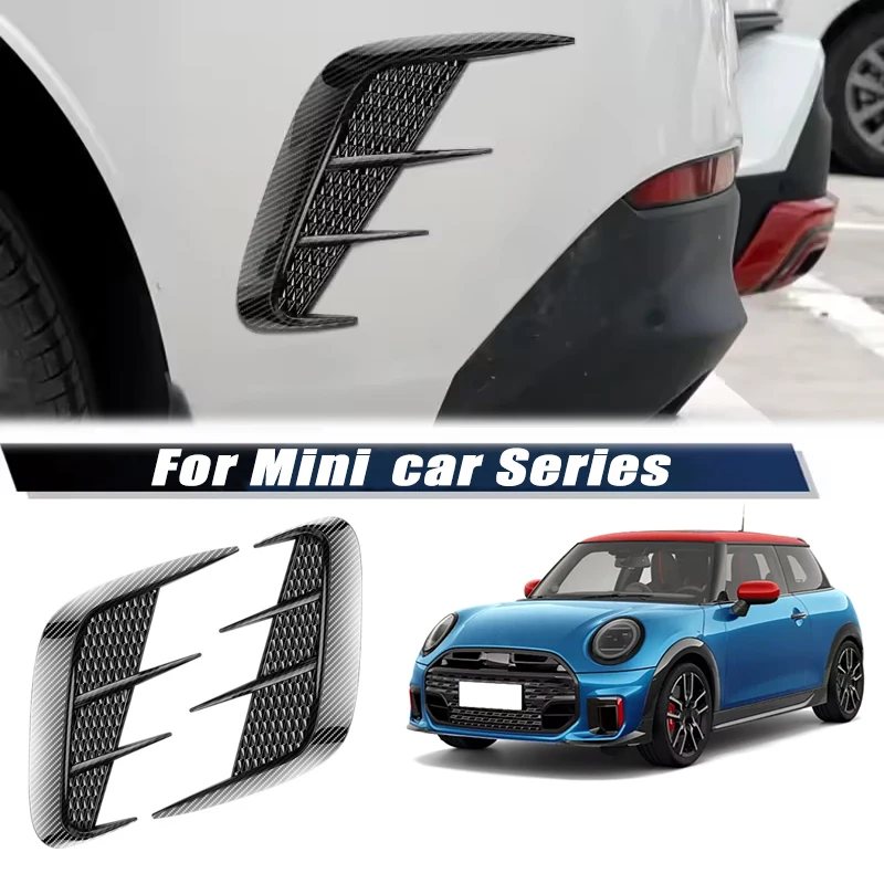 Carbon Fiber Car Fender Trim Car Sticker Shark Gills Simulation Side Intake Body Sticker Accessories For MINI Car Series
