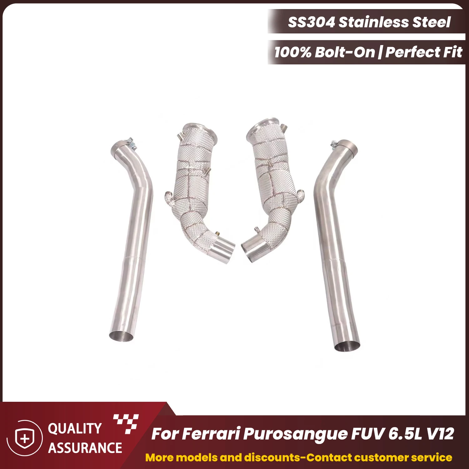 

ECCF Sports Downpipe With Heat Shield Easy Installation For Ferrari Purosangue FUV 6.5L V12 Aggressive Exhaust Sound